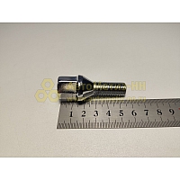 Болт колесный М12*1,25 (53,5 27, ключ 17, конус, хром.) (уп. 5 шт) (болт колеса)