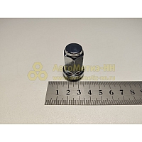 Гайка колесная М12*1,5 (35, ключ 17, конус, закрытая, хром.)(уп. 5 шт) (гайка колеса)