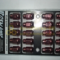 Гайка колесная М12*1,5 (35, ключ 19, конус, закрытая, красная) (к-т 20 шт)
