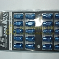 Гайка колесная М12*1,25 (35, ключ 19, конус, закрытая, синяя) (к-т 20 шт)