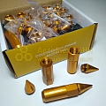 Гайка колесная М12*1,5 (50, ключ 19, конус, открытая+колпачок, алюм. золотая) (к-т 20 шт)