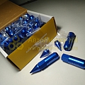 Гайка колесная М12*1,5 (50, ключ 19, конус, открытая+колпачок, алюм. синяя) (к-т 20 шт)