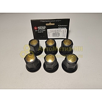 К-т гаек крепления колеса 3302 (закрытые, черный фосфат хром) к-т 6 шт (КРЕПКИЙ ОРЕШЕК)