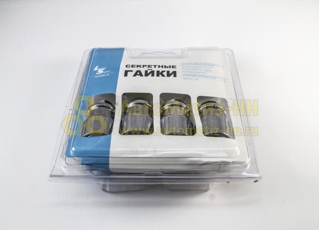 Гайка колесная секретная М12*1,5 (36, конус, хром.) (к-т 4 шт+2 ключ ...